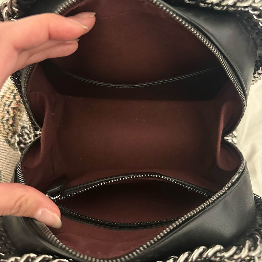 Stella McCartney Black Satchel with Silver Chain Trim - Picture 7 of 7